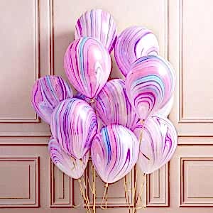 Шар Агат мраморный заправленный гелием в студии Город друзей